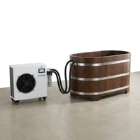 WOODBRIDGE 54" Indoor Cold Plunge Tub W/ 1.3 HP White Chiller – Rapid Cooling & Heating, Ozone Sanitation, Filter Circulation System, Wifi-Enabled & Remote Control via APP, Insulated Tub Cover — Studio Shot