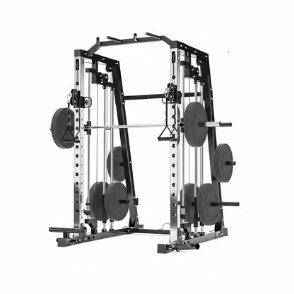 Smith Machine Home Gym – 2200LBS Multi-Function Squat Rack with Smith Bar